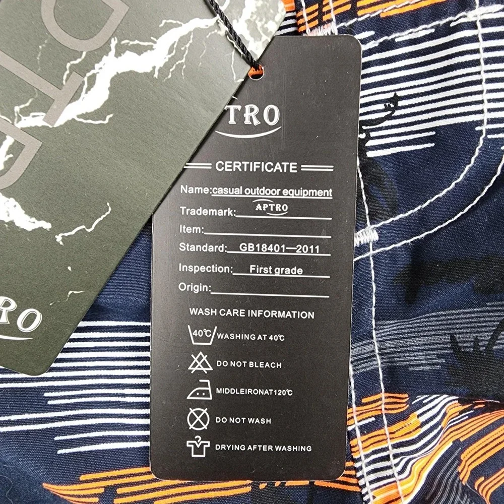 APTRO Swim Shorts Mens XL Blue Palm Print Board Trunks Mesh Lined Drawstring